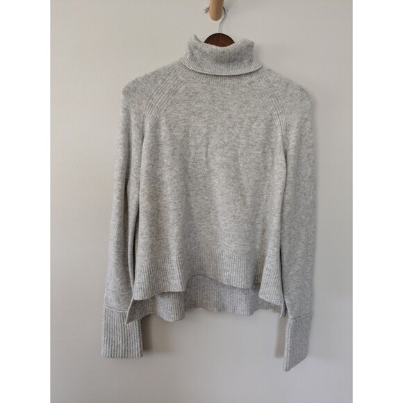 J Crew Merino Wool Alpaca Sweater Hi Low Turtleneck Cozy Medium - Picture 1 of 10